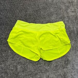 Lululemon Speed Up Shorts 2.5" Size 6 Neon Yellow Running Athletic Shorts